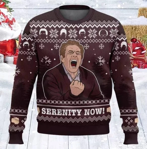 Serenity Now Seinfeld Ugly Christmas Sweater (AOP)