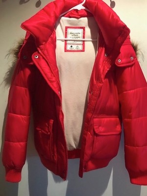 abercrombie red puffer jacket