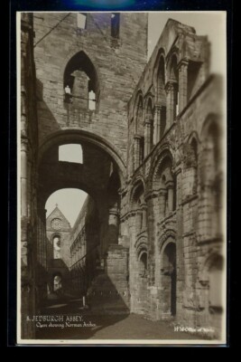Jedburgh Abbey Nave from East Real Photo Postcard
