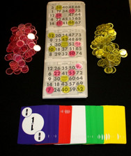 BINGO BUNDLE Set 5 - 3 on 1 Gray Diamond Pattern 100 calling cards chips