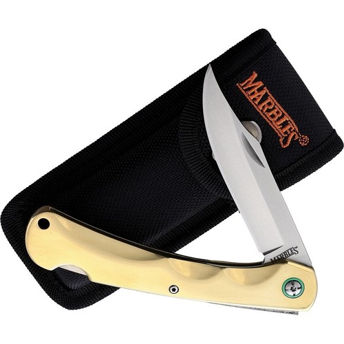 Marbles Lockback Folding Knife 3.5" VG10 Steel Clip Point Blade Brass
