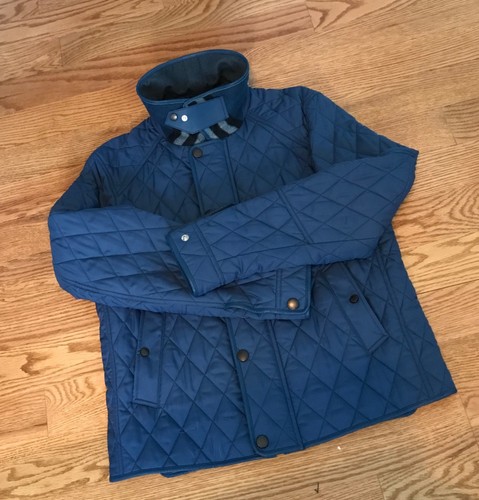 burberry mens quilted jacket mineral blue new size m