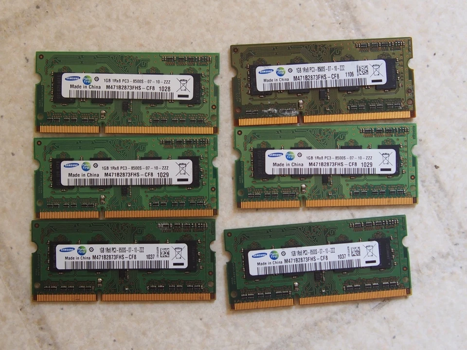 6GB (6x1GB) Samsung Planet First 1GB 1Rx8 PC3-8500S 7-10-ZZZ Used M471B2873FHS - Image 3 of 3