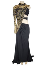 Sherri Hill women's black and nude long dress size 12