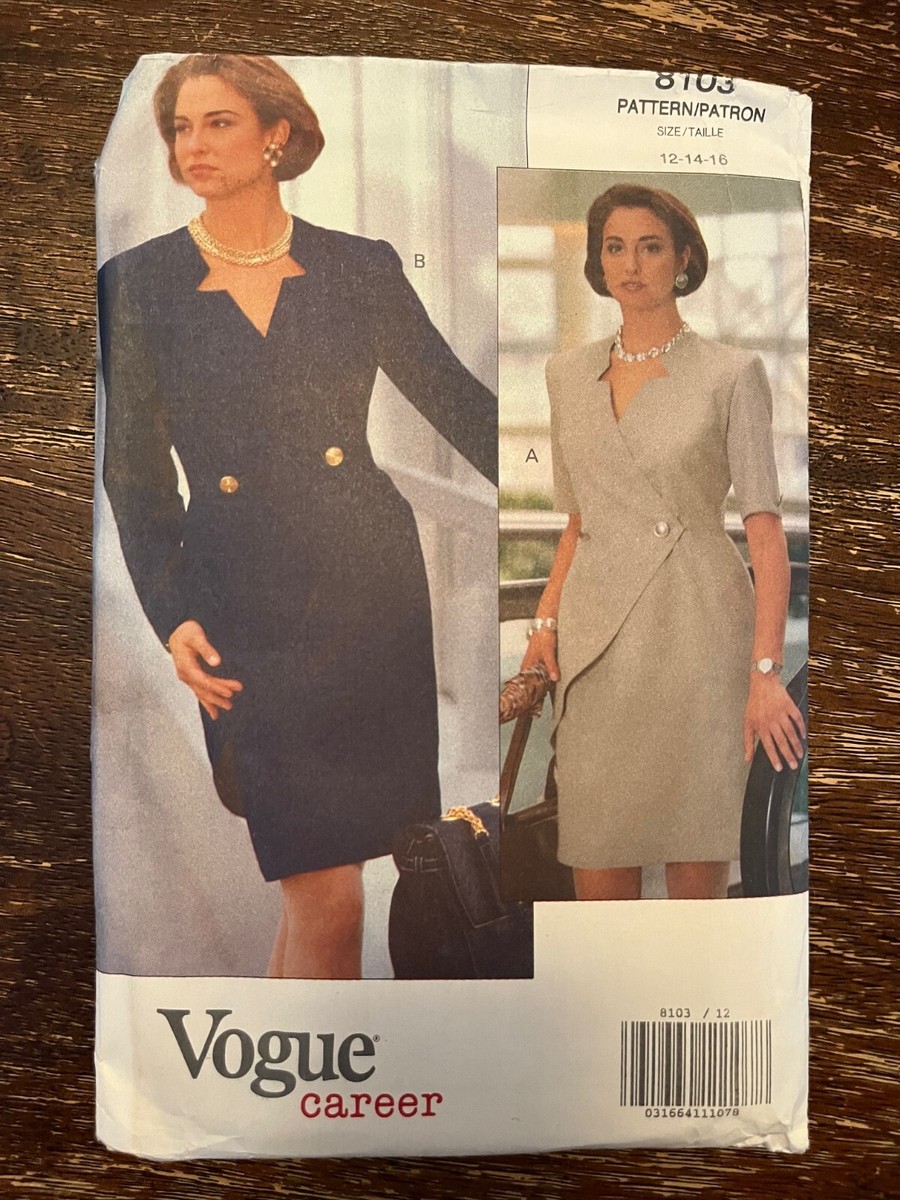 Vogue 8103 UNCUT Sewing Pattern, Misses' Dress, Size 12-14-16 | eBay