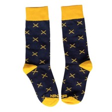 Fortnite Ninja Navy  Yellow Knitted Socks - One Size Adult - Limited Edition