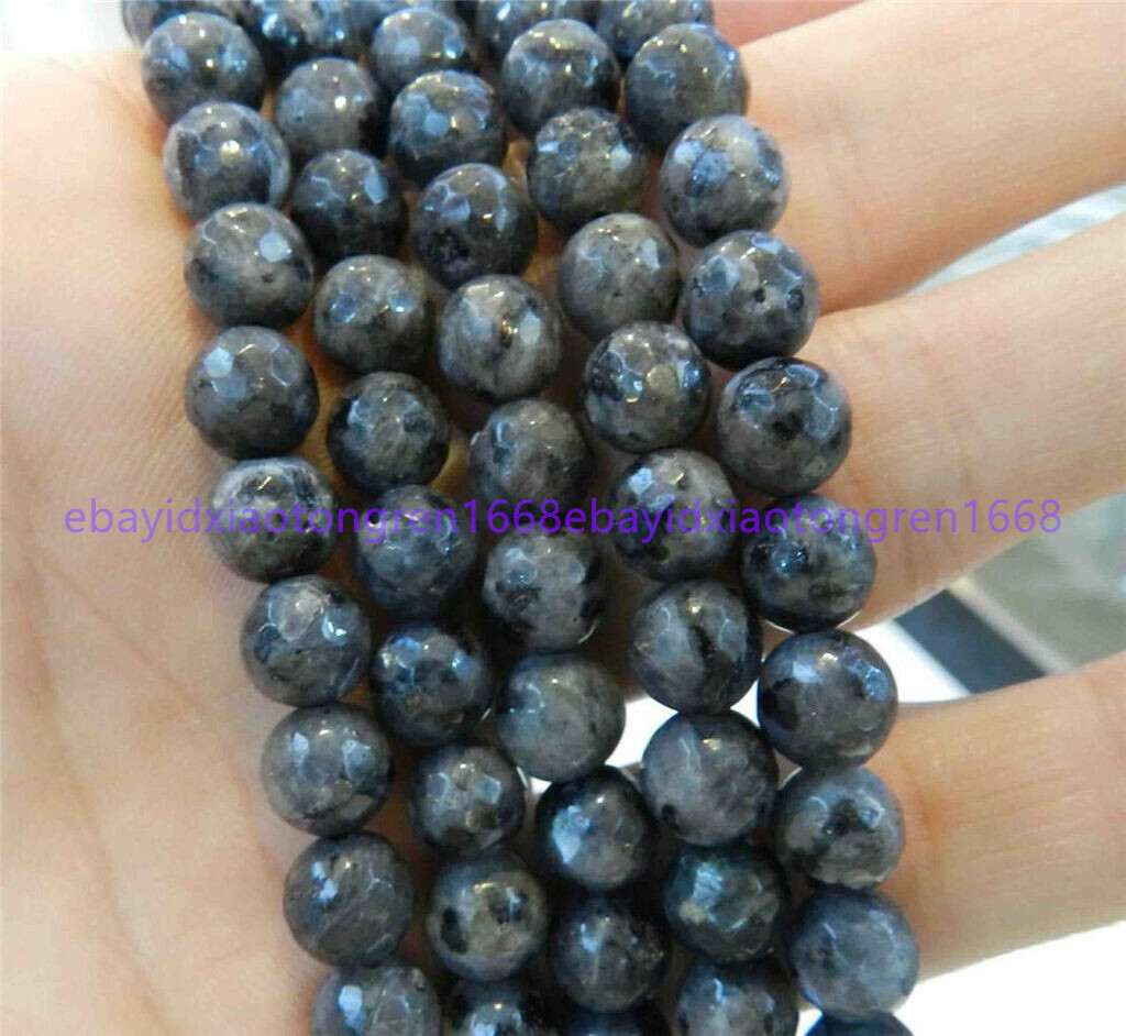 Boutique India Black Gray Labradorite Gemstone Round Loose Beads - 4mm To 16mm Mix - Center-Drilled, 1mm Hole - For Jewelry Making