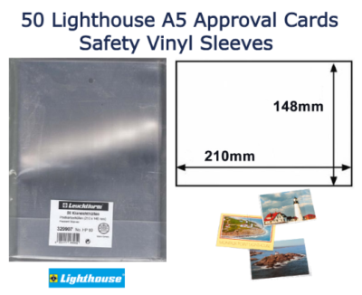 50 Lighthouse Clear Postcard Sleeves 21cm x 15cm