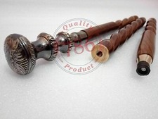 Antique Style Victorian Cane Wooden Walking Stick Vintage Solid Brass Handle