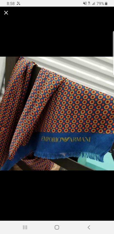  EMPORIO ARMANI Made In Italy silk  scarves..final sale..each selling separately Foto 4 de 4