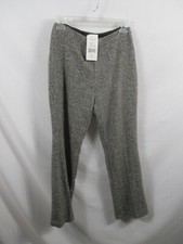 Karen Kane Petite Pants Womens 4P Black Chevron Wool Side Zip Straight Lined New