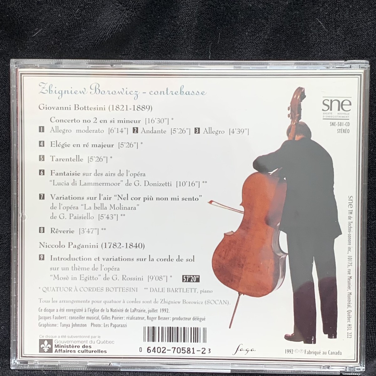 ZBIGNIEW BOROWICZ double bass - BOTTESINI & PAGANINI - SNE CD 1992