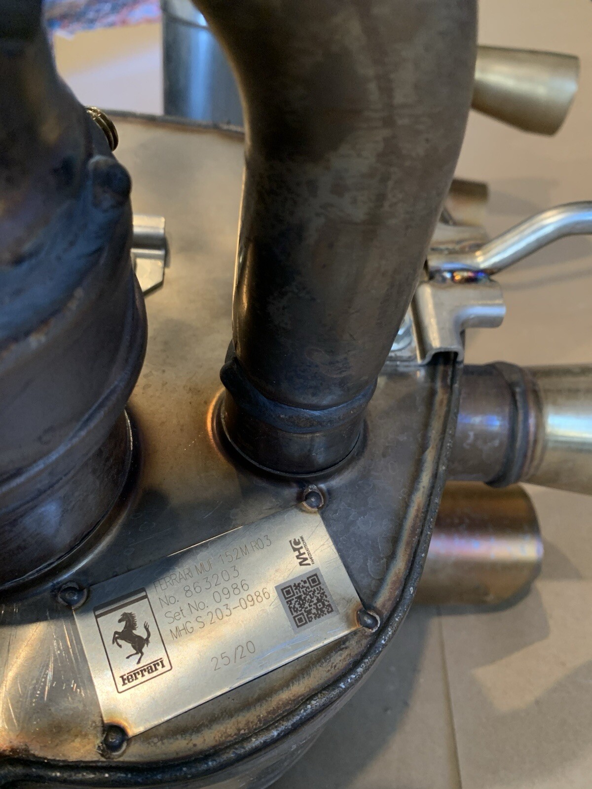 Ferrari 812 GTS Rear mufflers P/N 863203 863204