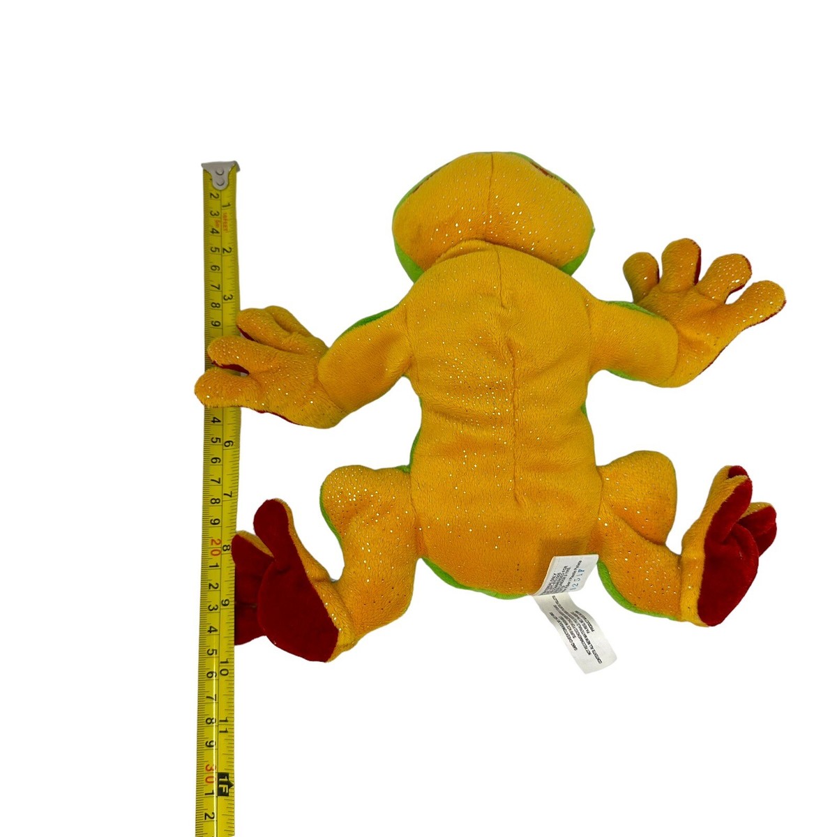 Ganz Green Tree Frog Plush Webkinz Big Eyes Bright Yellow Red 8-10