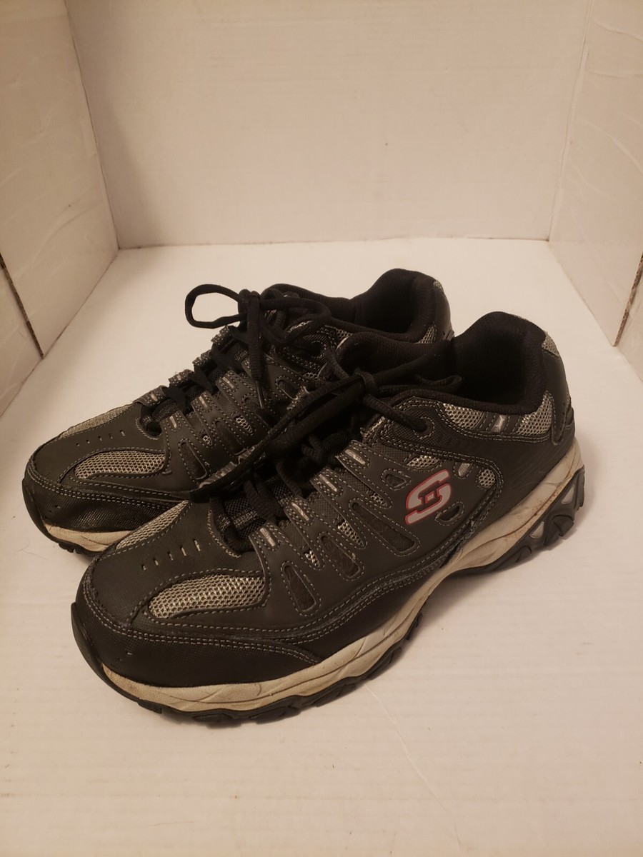 Skechers Men’s Memory Foam 50125EWW Size 10 EWW Black Lace Up EUC