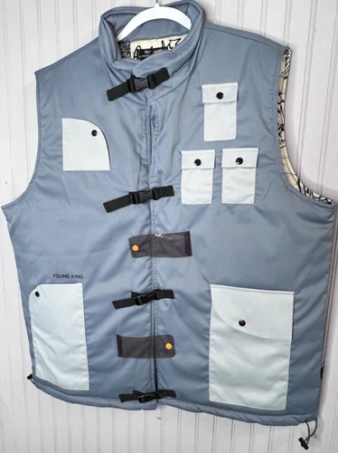 The Hideout Clothing-Dsiris Men PUFFER VEST XL Gray Streetwear Designer NEW