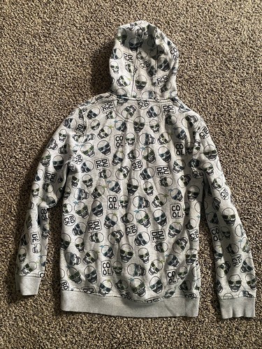 Youth Skull Zip Up Fur Lined Jacket Size Youth XL 16/18 L👀K - Picture 3 of 5