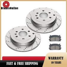 REAR Brake Rotors Pads fit for Chevrolet Traverse Buick Enclave Drilled Slotted