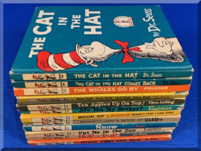 DR SEUSS 1957 1958 THE CAT IN THE HAT BOOK LOT GREEN EGGS AND HAM HOP ON POP ETC