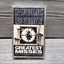 PUBLIC ENEMY GREATEST MISSES Cassette Tape 1992 Compilation Rap HIp-Hop TESTED