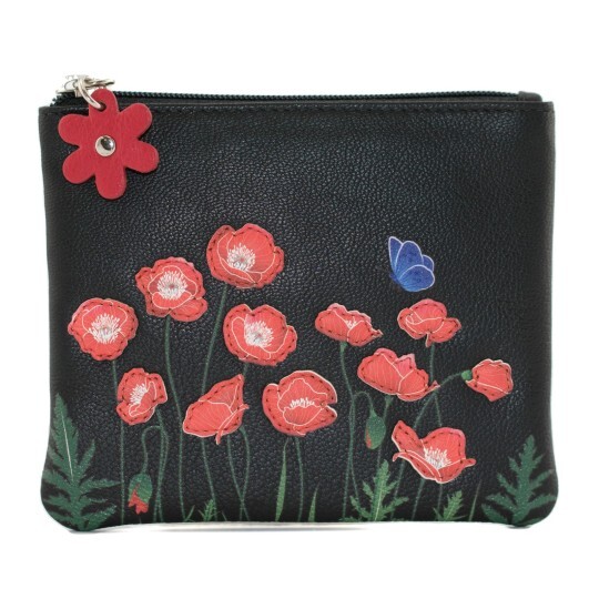 Mala Leather Poppy Coin Purse - Black - BNWT