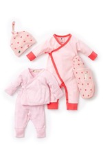 Hello Baby Cuddle Box, Size 0-3 Months, Pink Hearts, 100 Organic Baby Clothe...