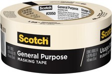 Scotch General Purpose Masking Tape, 1.88 in x 60.1 yd, Beige, Sticks for Up to