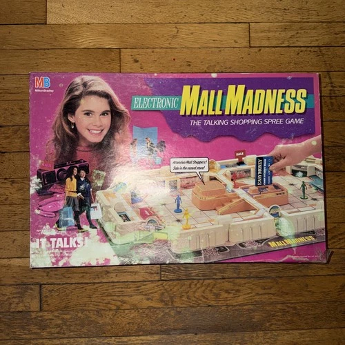 Vintage 1989 Mall Madness Electronic Board Game Milton Bradley Working Read