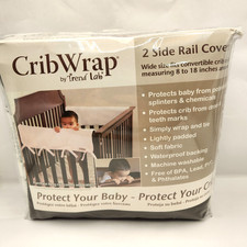 Crib Wrap Cover for Crib Padded Baby Bed Infant by Trend Lab Black Soft BPA Free