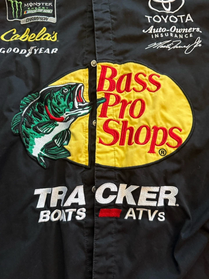 Martin Truex Jr. No19 Бас Pro Shops Вышитая Официальная Кнопка Поло Pit Crew XL - Изображение 3 из 4