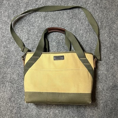 LL Bean Soft-Sided Cooler Boat and Tote Tan/Green Insulated Carry Bag Ice Chest