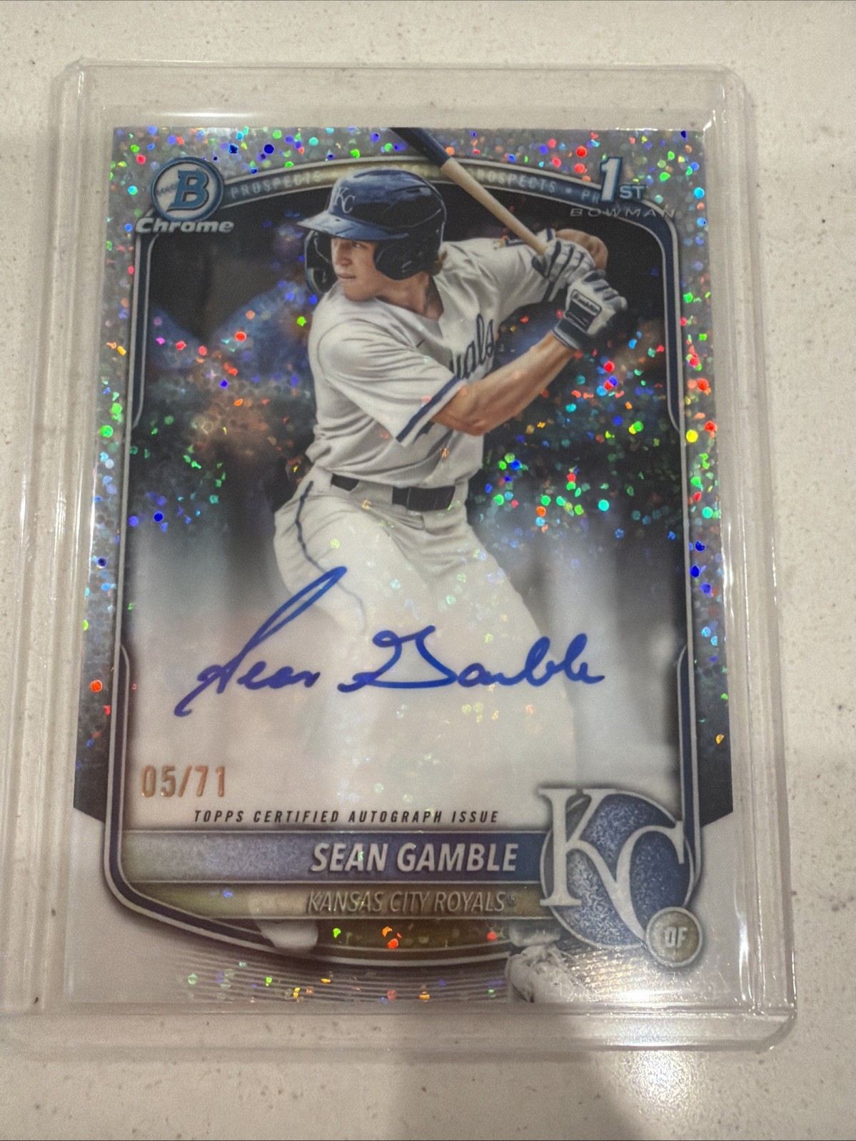 SEAN GAMBLE Autograph 2025 Bowman Draft Chrome 1st SPARKLE Ref. AUTO #'d 05/71!!