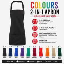 Apron Bib or Waist Workwear Premier Colours 2-in-1 Catering Hospitality
