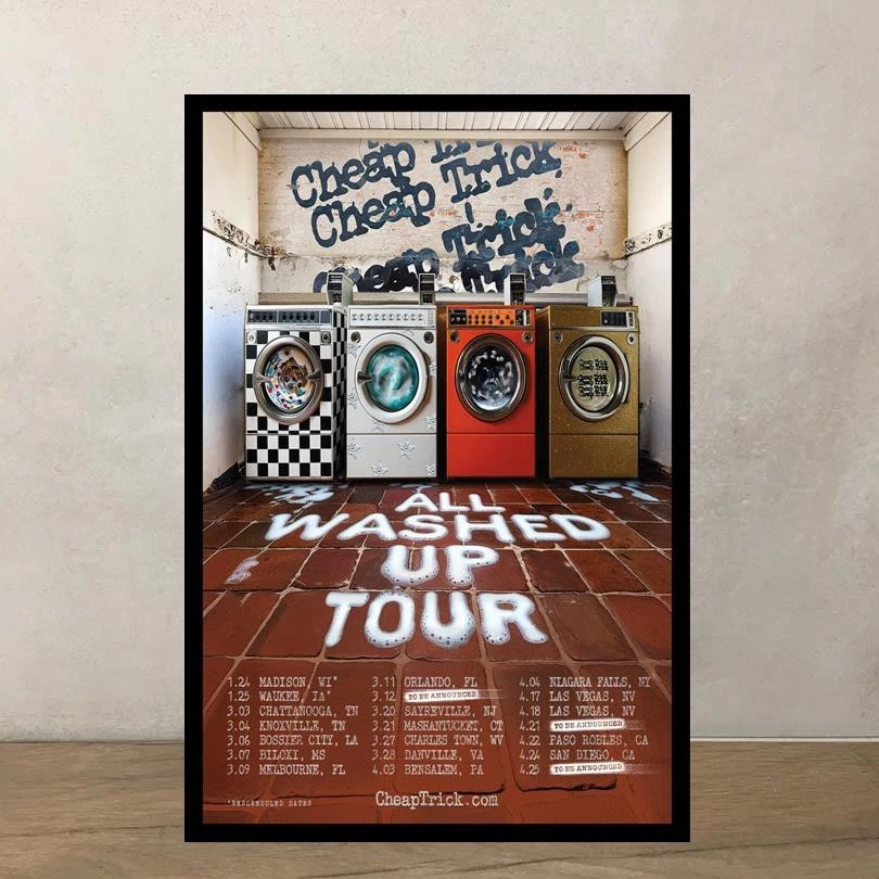 Cheap Trick – All Washed Up Tour 2026 Poster, Vintage Rock Concert Art Print