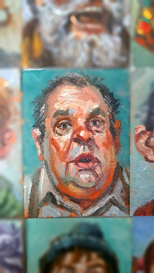 ACEO Original Oil Painting OOAK Portrait Series No 9 Art Card On Canvas Signed - Image 1 of 1