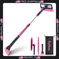 Extendable Car Snow Brush Ice Scraper With Rotatable Brush And Squeegee