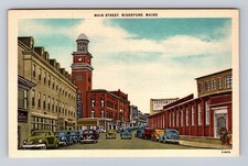 Biddeford ME-Maine, Main Street, Advertisement, Antique, Vintage Postcard Biddeford ME-Maine, Main Street, Advertisement, Antique, Vintage Postcard