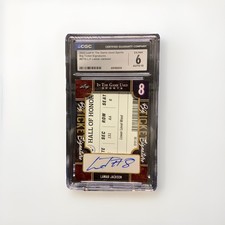 2022 Leaf Lamar Jackson Big Ticket Auto Steelers Hall of Honor Game Stub CGC  