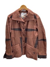 ISSEY MIYAKE Color Block Cotton Jacket Brown Size L Im71-Fd004 EK AFA