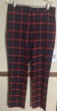 Tommy Hilfiger Men's Red Plaid Stretch Dress Pants Size 34Wx32L