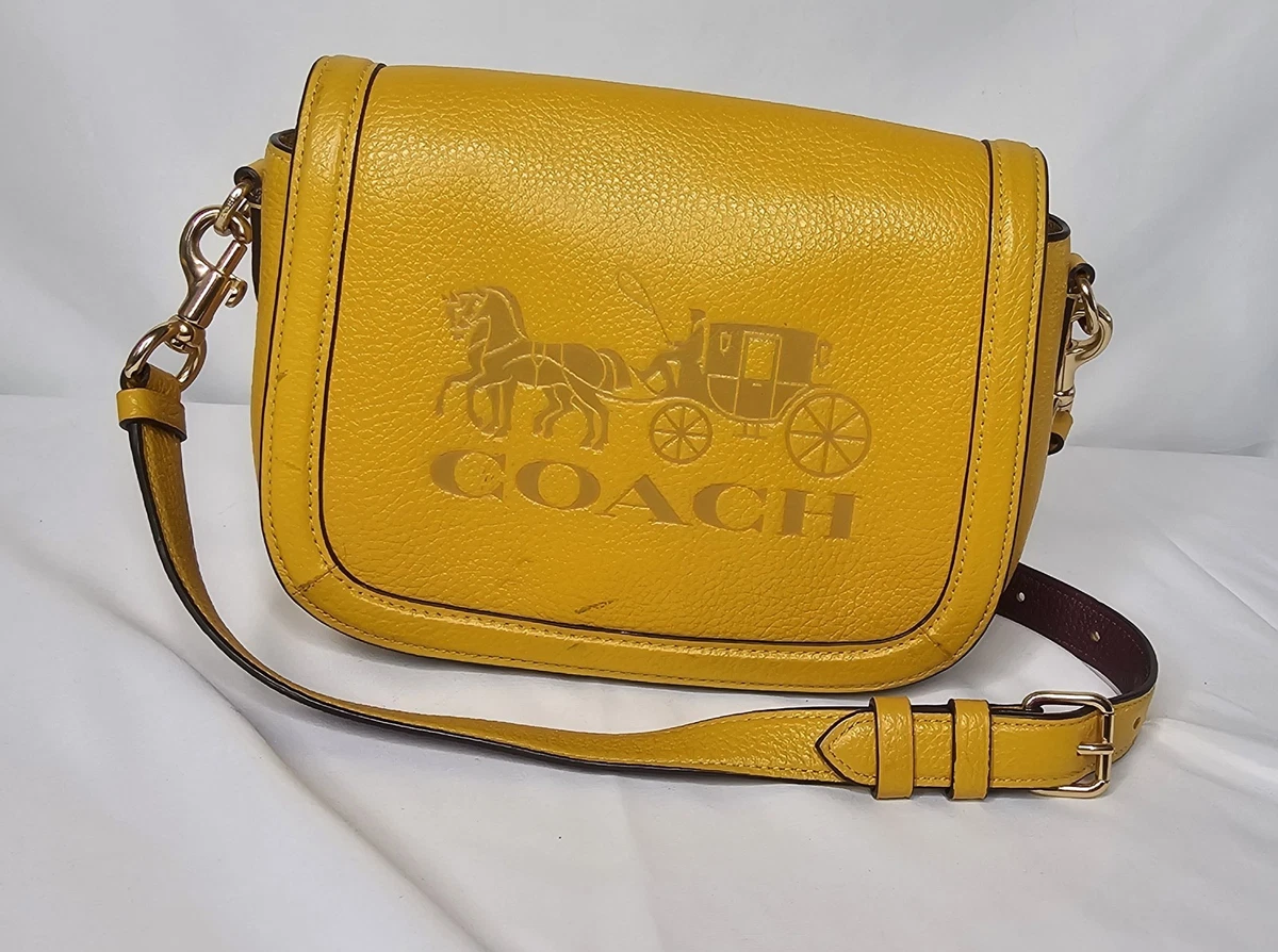 Horse Flowers Crossbody Bag For Women - Leather Shoulder Purse With Chain, Adjustable Strap, Brown