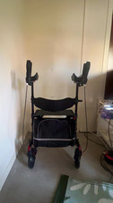Aidapt Black 4 Wheel Aluminium Forearm Rollator Foldable Bag Indoor/Outdoor