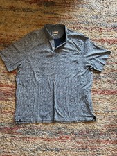 Mens Blue Johnnie O Hangin Out Button Down Polo with Wave Design Size 4XLT