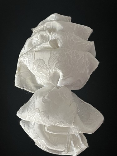 Vintage 1980s or 90s Large White Chiffon Hair Bow Barrette Updo Clip - Picture 8 of 12