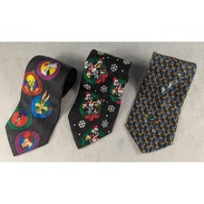 Set of 3 Vintage 90's Looney Tunes Mania Mens Neck Ties