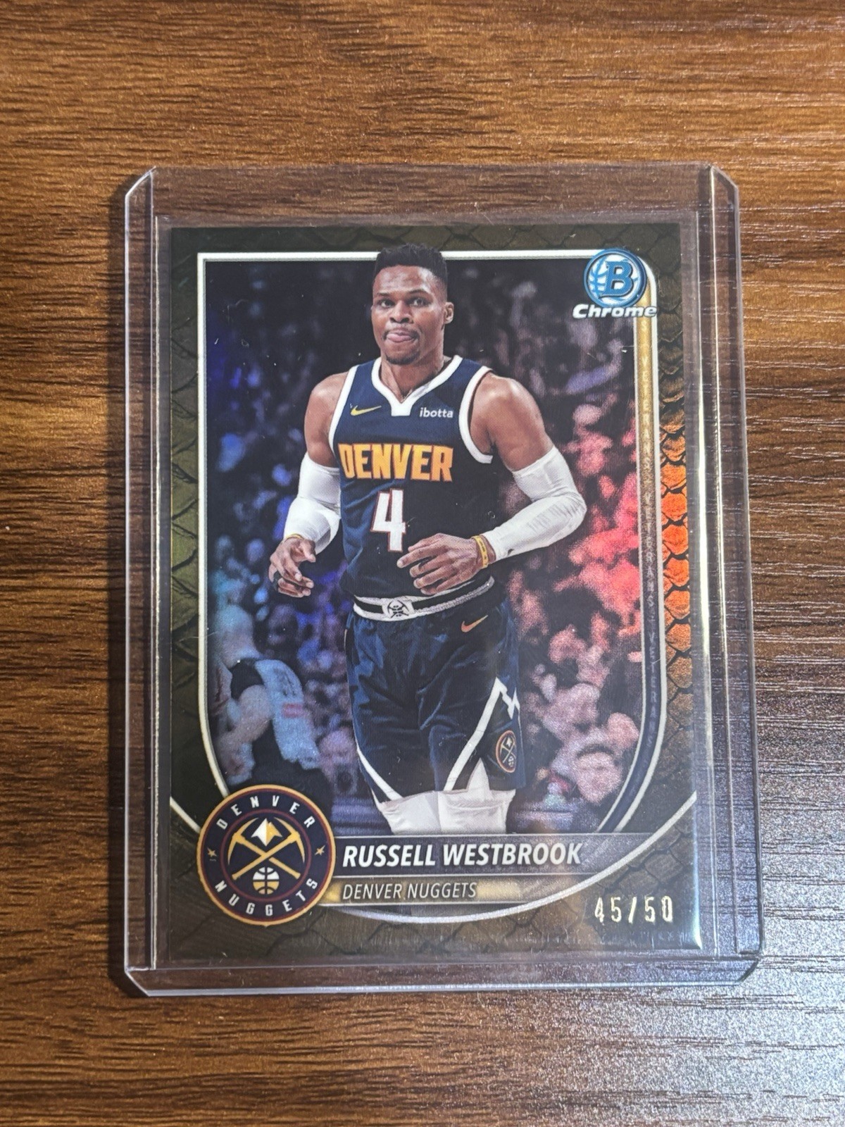 Russell Westbrook 2025 Bowman #BCV-102 Chrome - Reptilian Gold