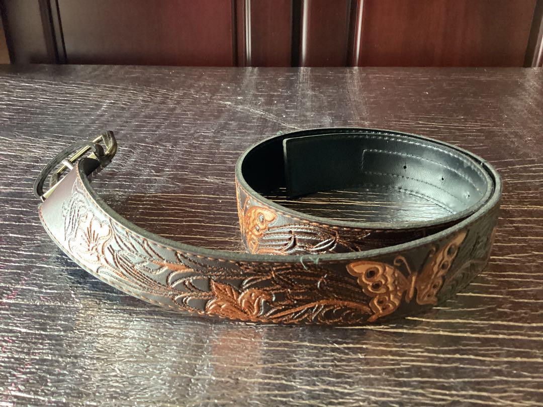 Durable 37.4-Inch Men's Leather Belt 1.6 Inches Wide Great Condition Free Bonus