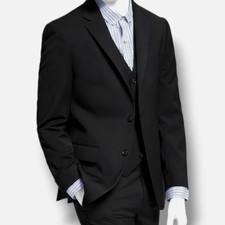  450 Tommy Hilfiger Men's Black Modern-Fit Sport Coat Suit Jacket Size 44R