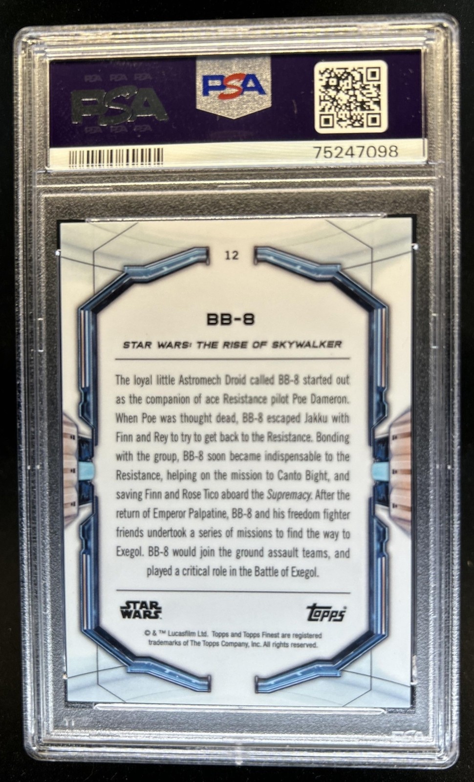 2022 Topps Finest Star Wars BB-8 Blue #/150 PSA 10 GEM MINT view 2