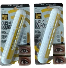 2-COUNT MAYBELLINE COLOSSAL CURL BOUNCE MASCARA 355 VERY BLACK